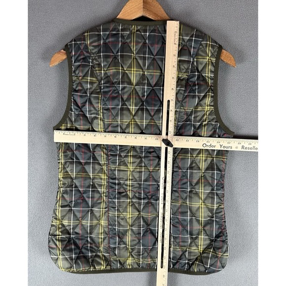Barbour Vest Womens 6 Green Blue Tartan Betty Quilted Lined Gilet Quiet Luxury - Picture 6 of 9